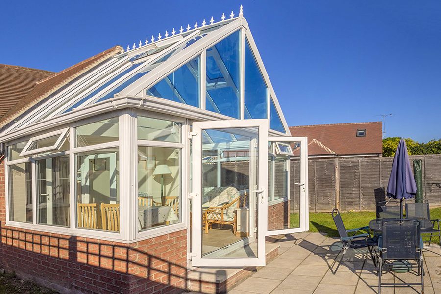 conservatory with doors opened