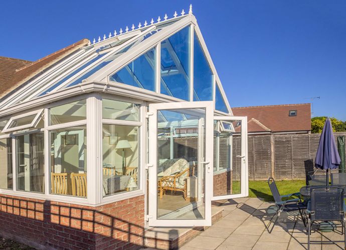 conservatory with doors open